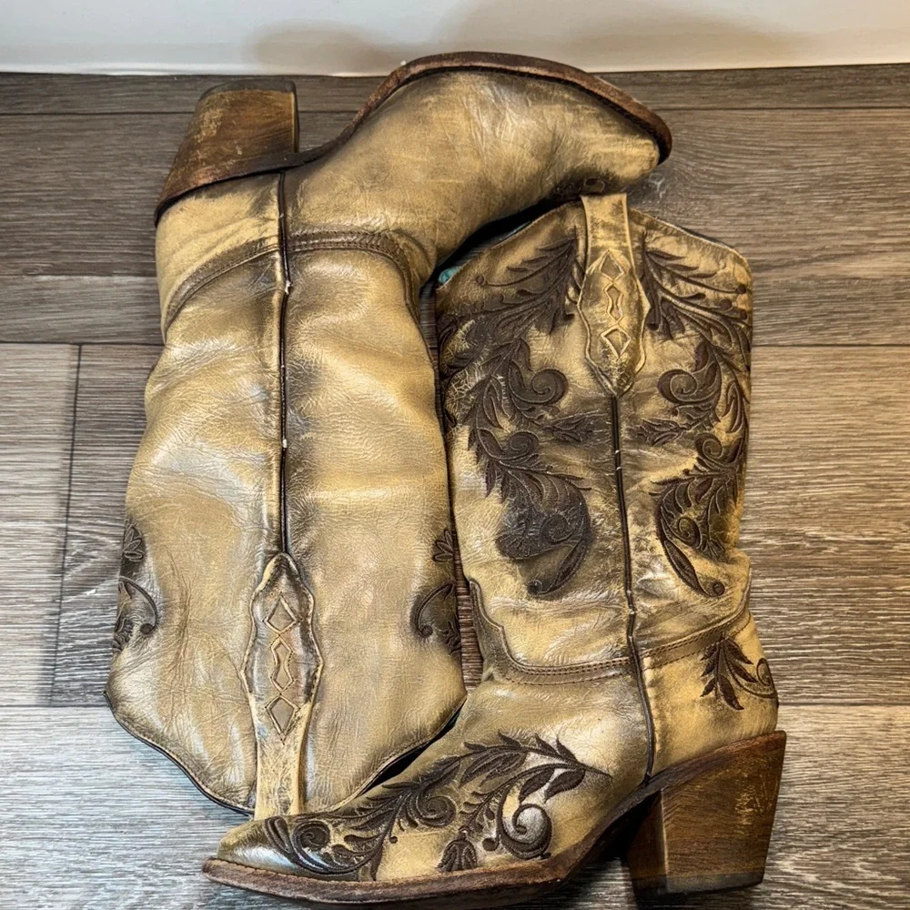 Corral boots Embroidered Western Cowboy Boots woman’s size 8.5 - Picture 3 of 11